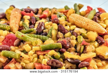 Fried Vegetables In Mexican Style. Healthy Food.