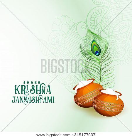 Shree Krishna Janmashtami Indian Festival Greeting Background