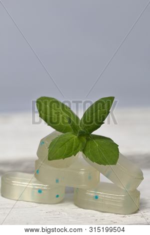 Peppermint Candies For Breath Freshening. With Refreshing Microgranules. Cooling Menthol For Sore Th