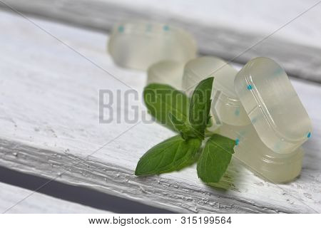 Peppermint Candies For Breath Freshening. With Refreshing Microgranules. Cooling Menthol For Sore Th