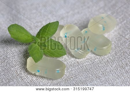 Peppermint Candies For Breath Freshening. With Refreshing Microgranules. Cooling Menthol For Sore Th