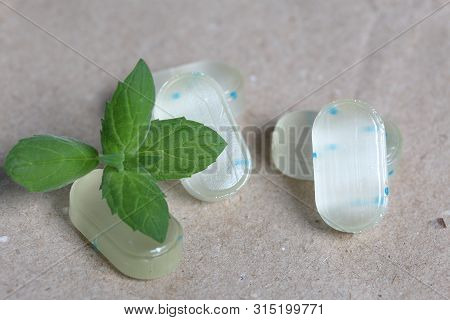 Peppermint Candies For Breath Freshening. With Refreshing Microgranules. Cooling Menthol For Sore Th