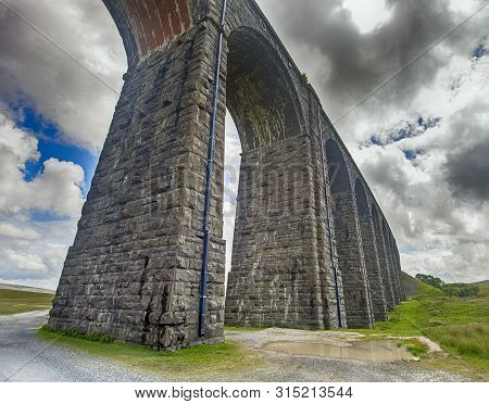 View Of Large Victorian Viaduct In Rural Countryside Scenery