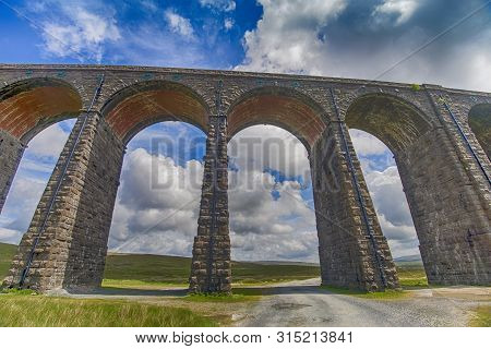 View Of Large Victorian Viaduct In Rural Countryside Scenery