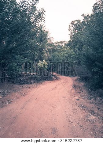 Mud Road In Rural India Tirthahalli Shimoga