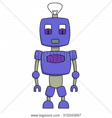 Cute Toy Robot. Isolated Stock Vector Illustration
