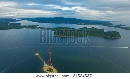 Aerial Overview Of The Cape Egersheld. Vladivostok