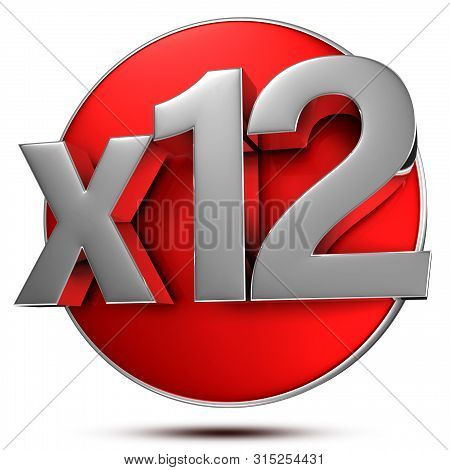 X12 3d Rendering On White Background.(with Clipping Path).