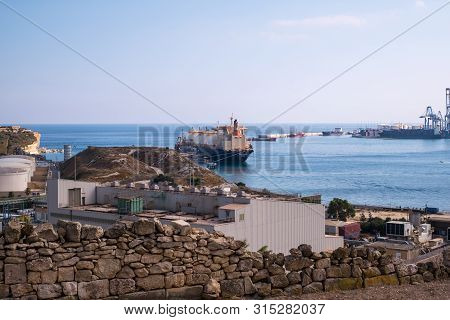 Marsaxlokk City Malta, July 21 2019. Delimara Power Station Marsaxlokk City Malta