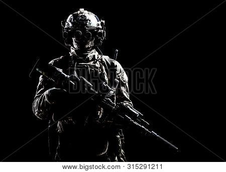 Army Special Forces Shooter Low Key Studio Shoot
