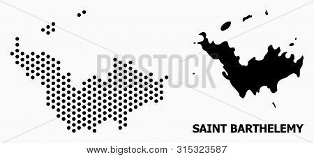 Dotted Map Of Saint Barthelemy Composition And Solid Illustration. Vector Map Of Saint Barthelemy Co
