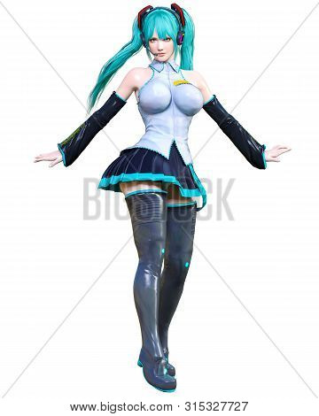3D Comics Cosplay Anime Girl.