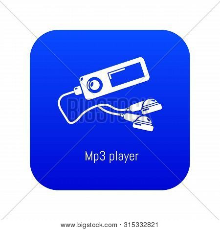 Mp3 Player Icon Blue Isolated On White Background