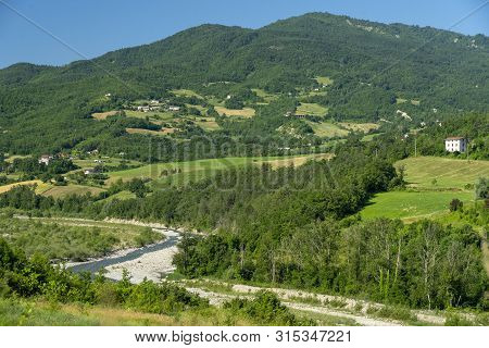 Springtime Landscape Along The Road From Bettola To Prato Barbieri, Piacenza, Emilia-romagna, Italy