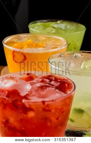 Some Colorful Drinks Of Fruits And Alcohool