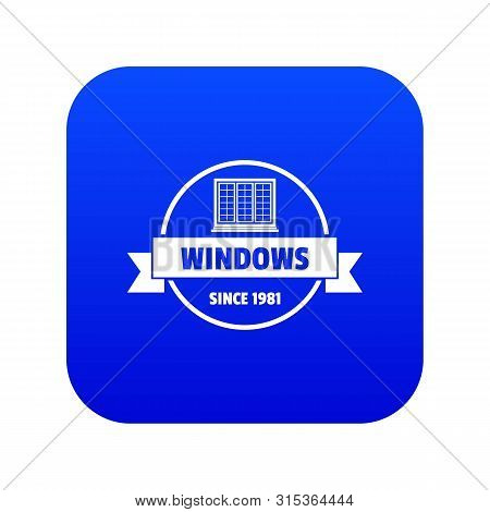 Construction Decotrative Icon Blue Isolated On White Background