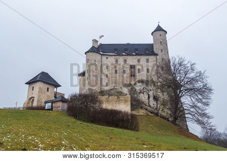 Bobolice, Poland- 02 January 2015: The Bobolice Castle Is A 14th-century Royal Castle In The Village