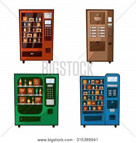 Vector Design Of Vending And Service Icon. Collection Of Vending And Snack Vector Icon For Stock.