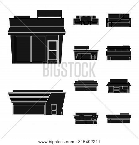 Vector Design Of Architecture And Cityscape Icon. Collection Of Architecture And Supermarket Stock V