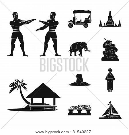 Vector Illustration Of Country And National Icon. Collection Of Country And Travel Vector Icon For S