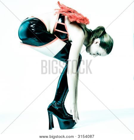 X-processo di Beautifull Blond Angel In abbigliamento Laque
