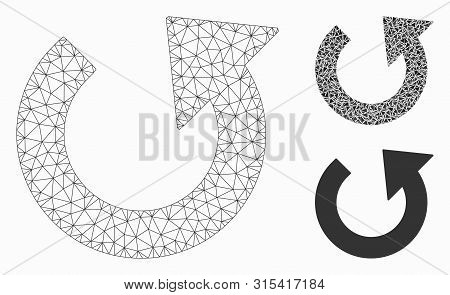 Mesh Rotate Ccw Model With Triangle Mosaic Icon. Wire Frame Triangular Mesh Of Rotate Ccw. Vector Co