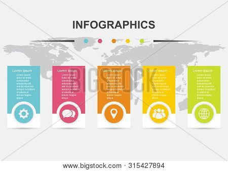 Infographic Design Template With Regtangle Banners, Stock Vector
