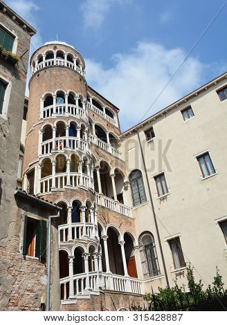 Venice, Italy - June 10, 2019 -the Palazzo Contarini Del Bovolo Is A Small Palazzo In Venice, Italy,