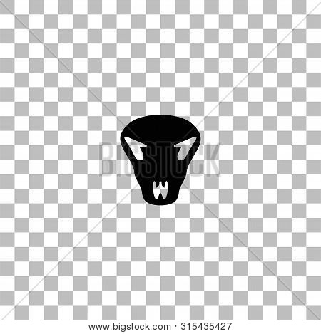 Cow Skull. Black Flat Icon On A Transparent Background. Pictogram For Your Project