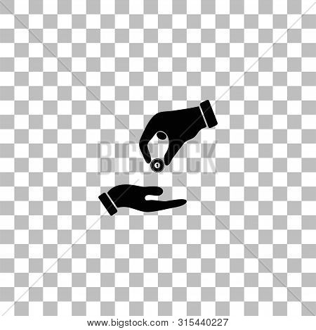 Financial Aid. Black Flat Icon On A Transparent Background. Pictogram For Your Project