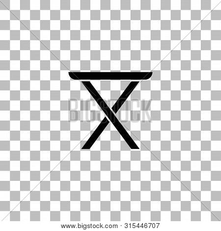 Chair. Black Flat Icon On A Transparent Background. Pictogram For Your Project