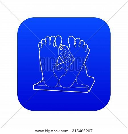 Dead Body Icon Blue Vector Isolated On White Background