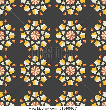Vintage Ornament Design Decorative Seamless Pattern Geometric Background Vector Illustration - Fabri