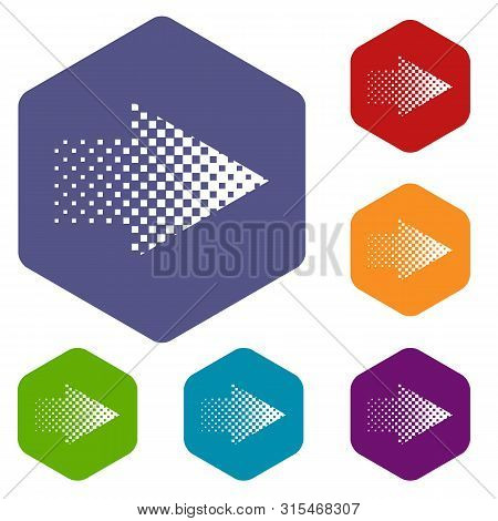 Halftone Rigth Arrow Icon In Simple Style Isolated On White Background