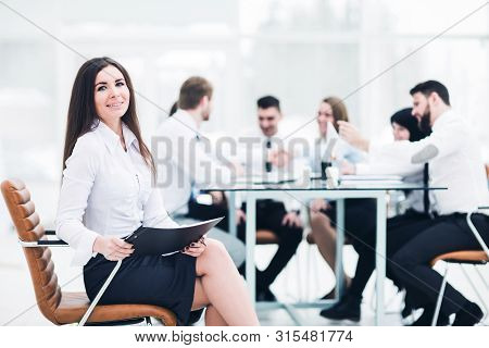Leading Lawyer Of The Company On Background, Business Meeting Business Partners Leading Lawyer Of Th