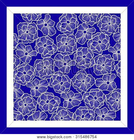 Template For Laser Cutting And Plotter. Flowers, Leaves For Decoration. Vector Illustration, Plotter