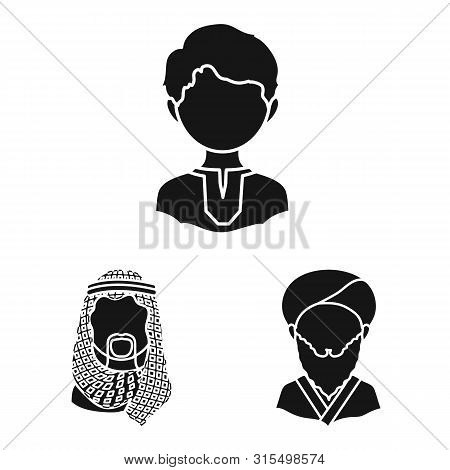 Isolated Object Of Person And Culture Symbol. Set Of Person And Race Stock Symbol For Web.
