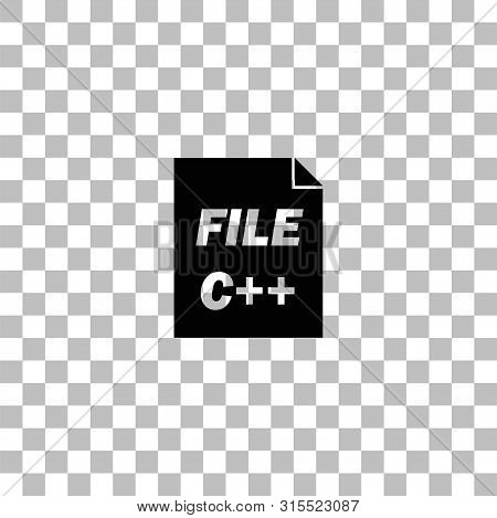 C File. Black Flat Icon On A Transparent Background. Pictogram For Your Project