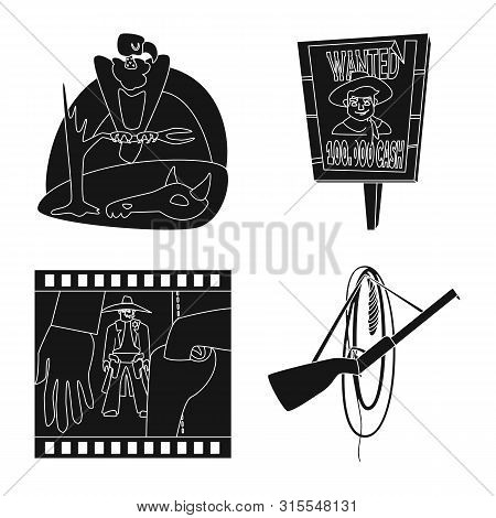 Vector Illustration Of Danger And Culture Symbol. Set Of Danger And West Stock Vector Illustration.