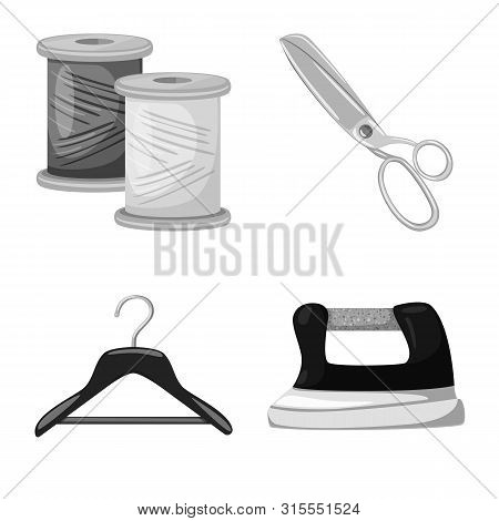 Isolated Object Of Dressmaking And Textile Icon. Set Of Dressmaking And Handcraft Vector Icon For St
