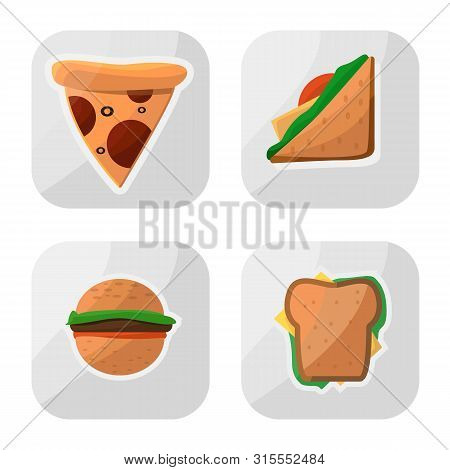 Vector Design Of Vending And Service Logo. Set Of Vending And Snack Stock Vector Illustration.