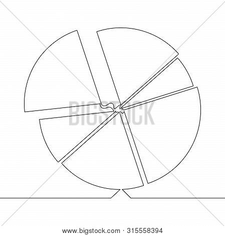 Continuous One Single Line Drawing Allocation Chart Icon Vector Illustration Concept