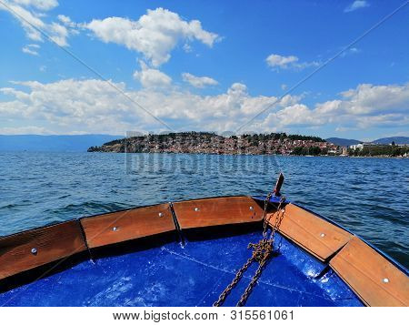 Sailing In The Ohrid Lake With A Small Boat