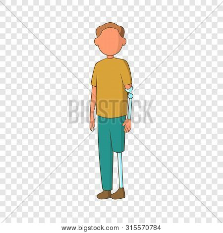 Man With Prostheses Icon. Cartoon Illustration Of Man With Prostheses Icon For Web Design