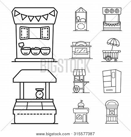 Vector Illustration Of Vending And Public Icon. Set Of Vending And Storefront Stock Vector Illustrat