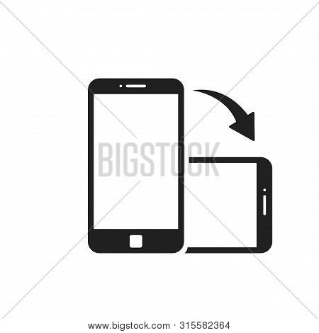 Rotate Smartphone Isolated Icon. Device Rotation Symbol. Mobile Screen Horizontal And Vertical Turn.