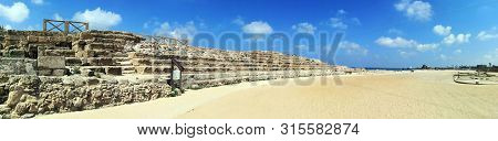 Ruins Of Ancient Cesarea City  Built By Herod, Israel