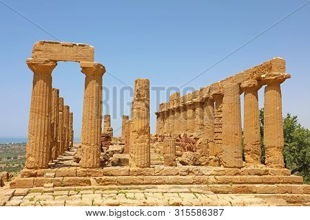 Temple Of Juno (hera) In The Valley Of The Temples, Agrigento, Sicily, Italy