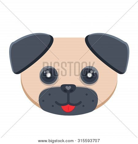 Cute Sweet Nice Happy Smile Muzzle Face Doggy Dog Pug-dog Pug Snout Mug Snoot Pet With His Tongue Ha