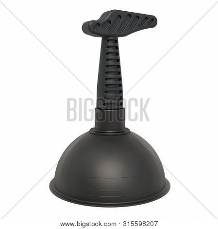 Plunger, 3d Rendering Isolated On White Background